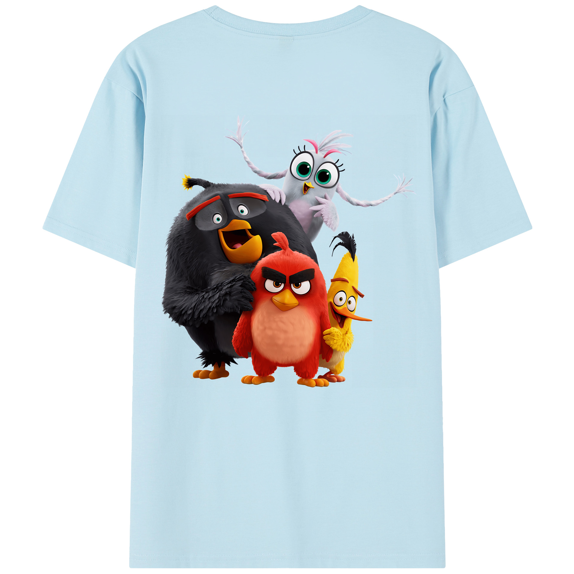 （画像用） Angry Birds アングリーバード 綿100％半袖Tシャツ（背面プリント）
